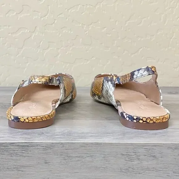Madewell Margo Snakeskin Slingback Flats, Size 6.5 - Picture 6 of 15